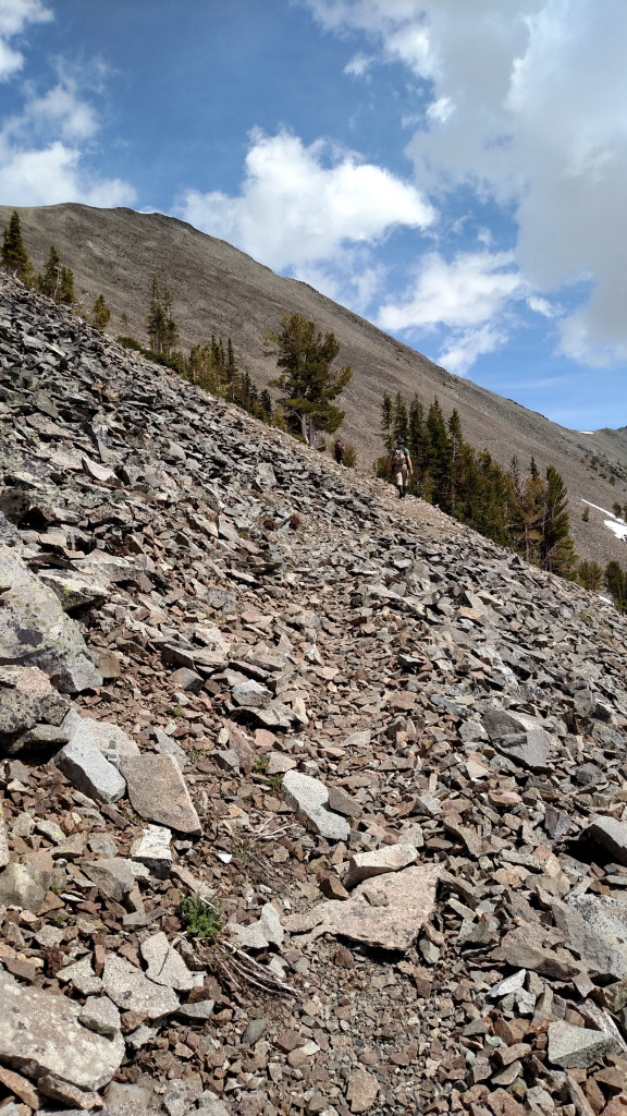 The exposed ridge just before the saddle.