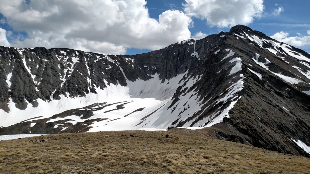 Sunlight Peak. The point on the right is actually a false summit. The true summit is just to the left.