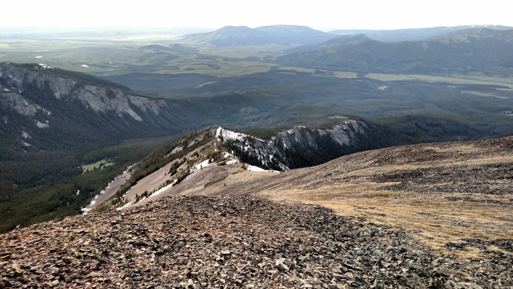 Our route down the Tabletop.