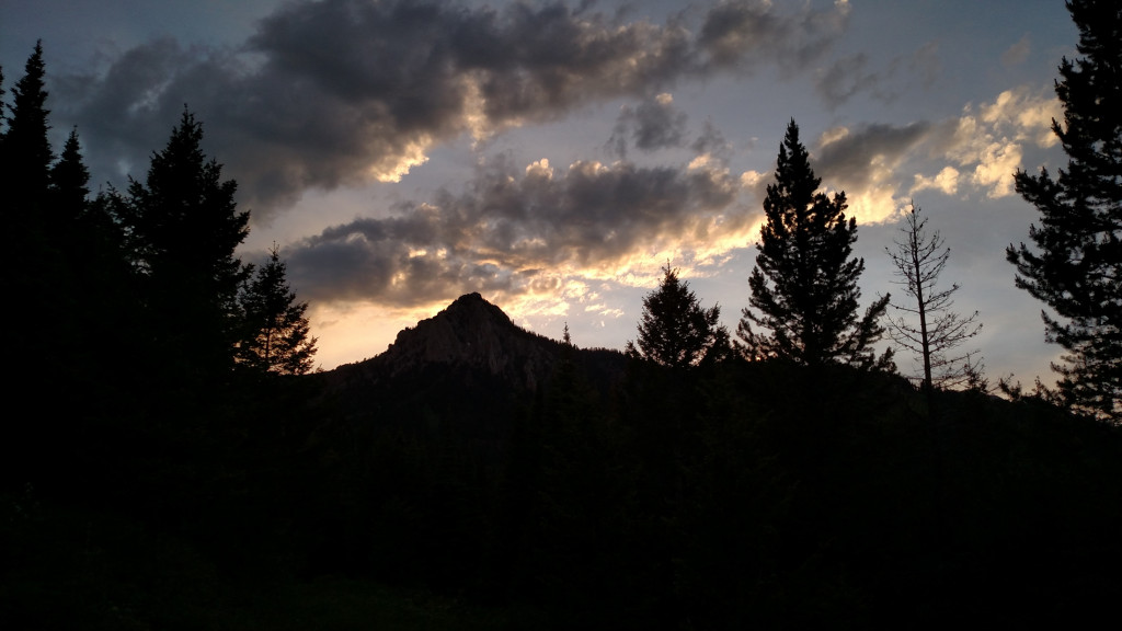 Ross Peak against the sunset.