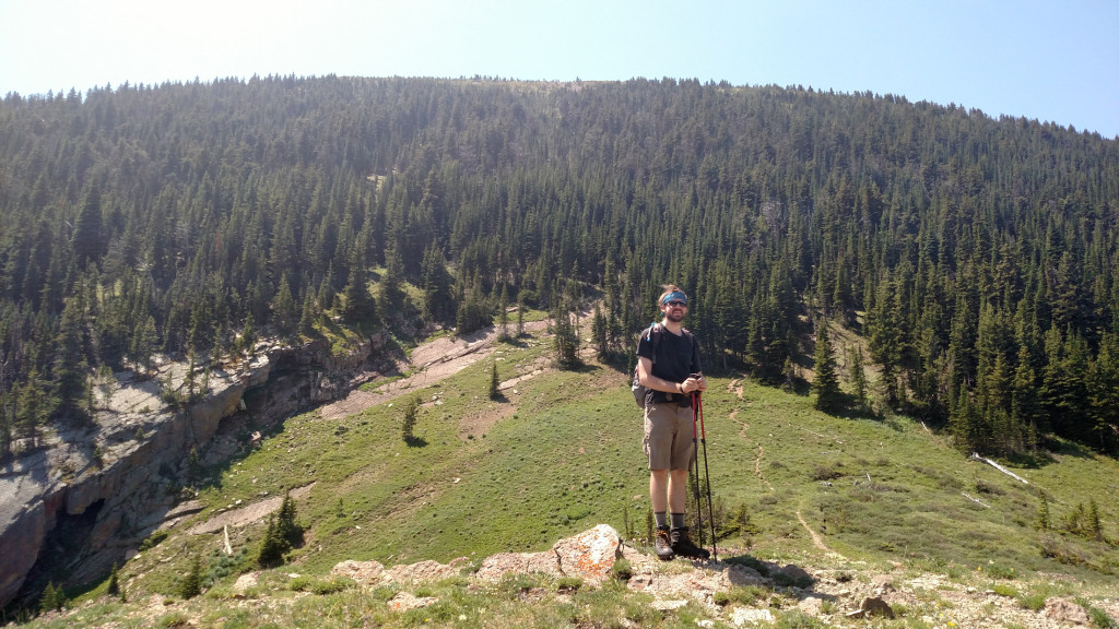 Looking up towards the summit from the saddle. Long ways to go yet.