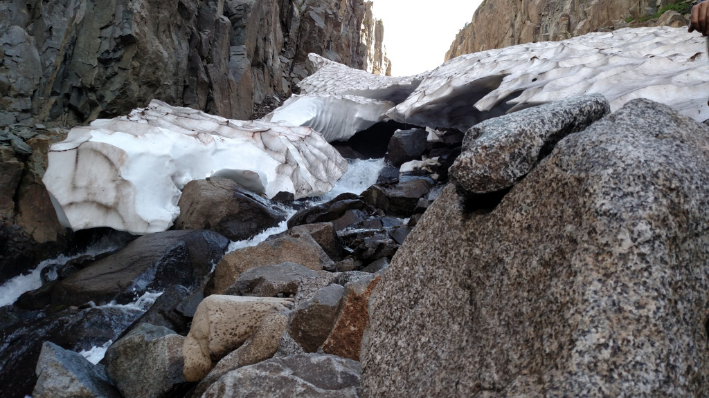 The creek flowing below.