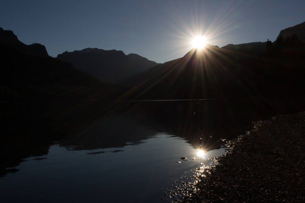 Before setting up camp I pulled out the camera and snapped a few pictures of the sun as it set precisely below the apex.