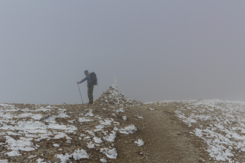 Sacajawea Pass moments before the fog cleared.