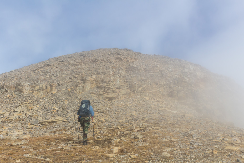 The final ascent up Pomp Peak.