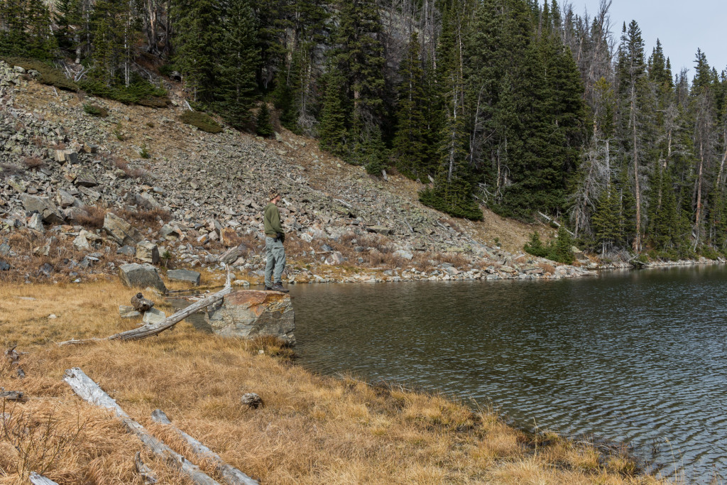 Christian gazing over the lake.