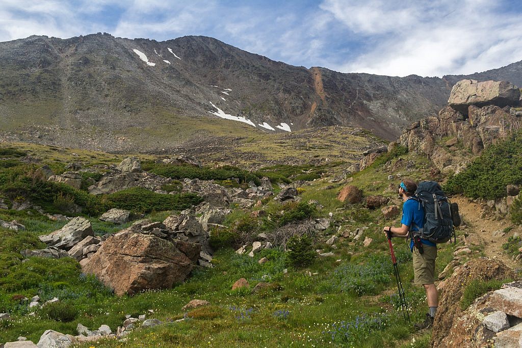 One of the first views of Conical Peak (10,748′). Still tons of climbing to go.