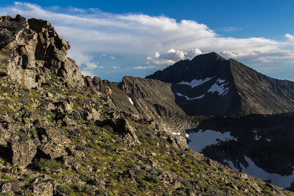 Back at the saddle. Wilsall Peak in the background.