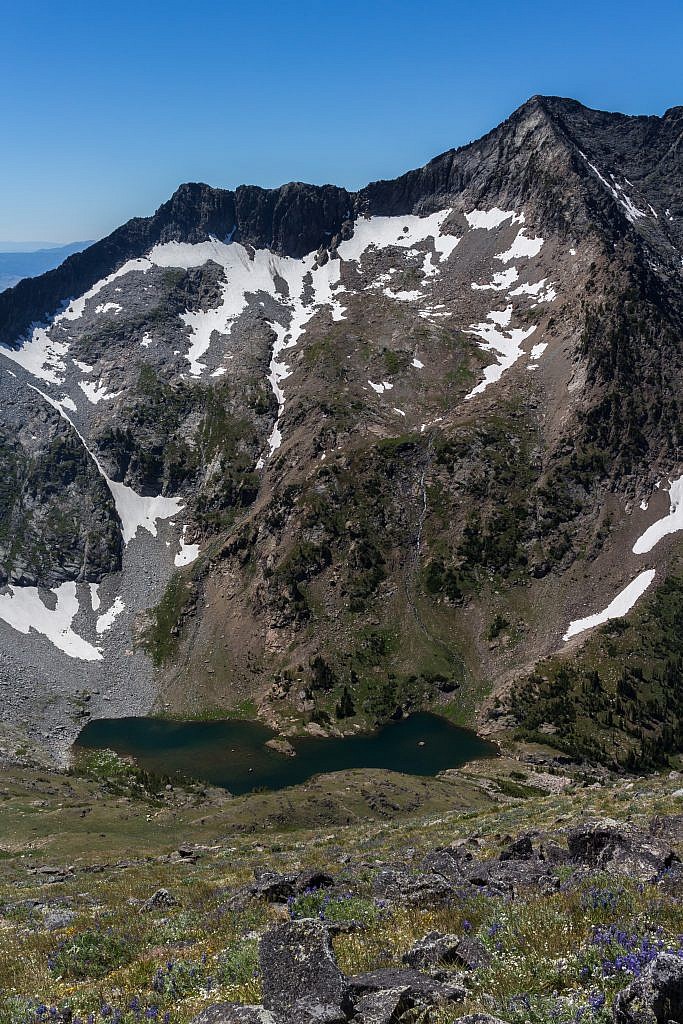 View of Glacier Lake from the saddle.