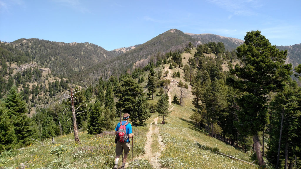 Sypes Canyon to Baldy (just peaking out on the right). Photo taken July 2015.