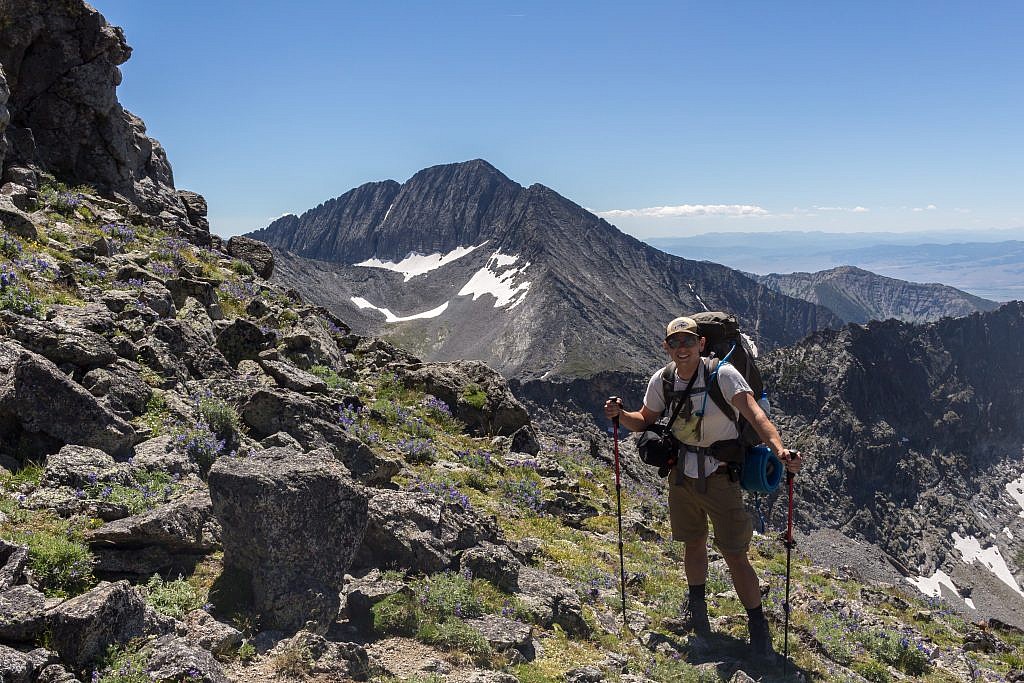 Me atop the saddle. Wilsall Peak in the background.