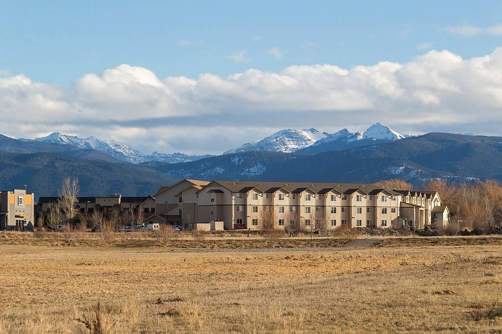 Mount Blackmore (far right) as seen from Bozeman. Photo taken March 2016.