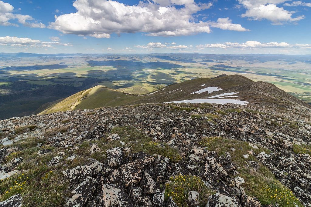 Looking east from the summit of Deer Lodge Mountain.