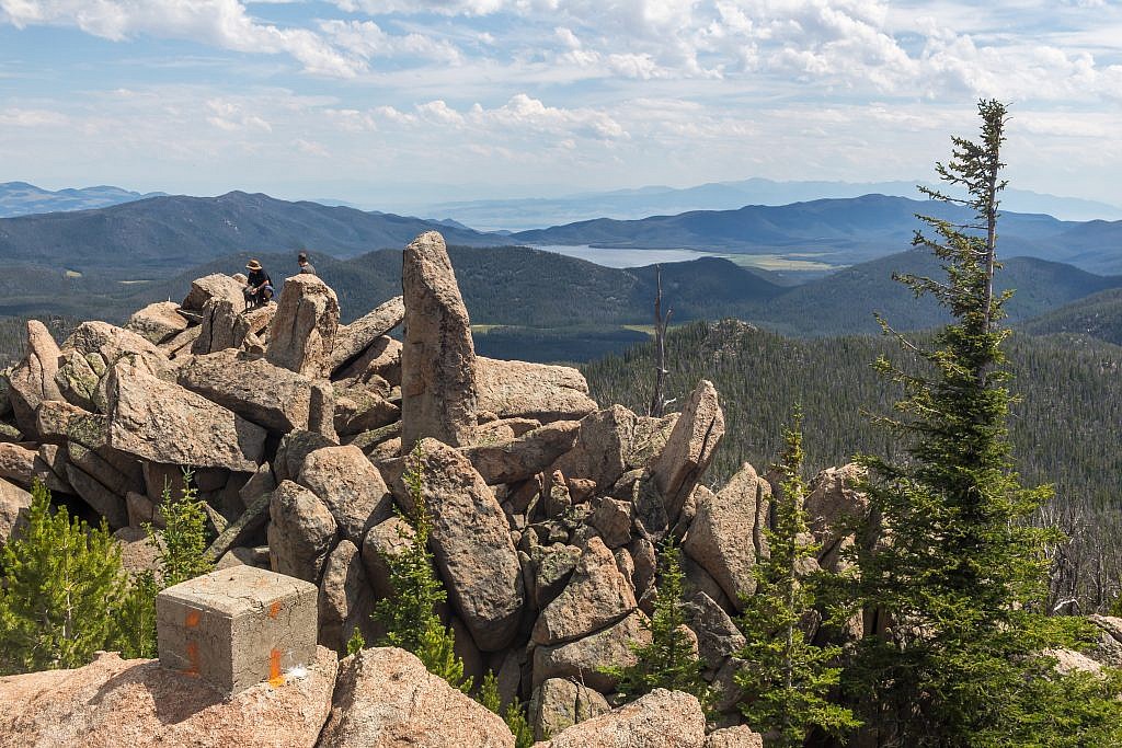 Looking southeast from the summit. Whitetail Reservoir in the distance.