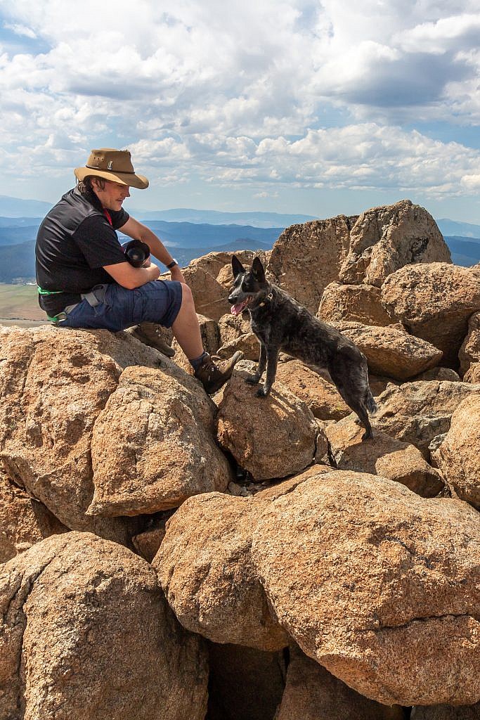 Raimie and his dog Vega on the summit.