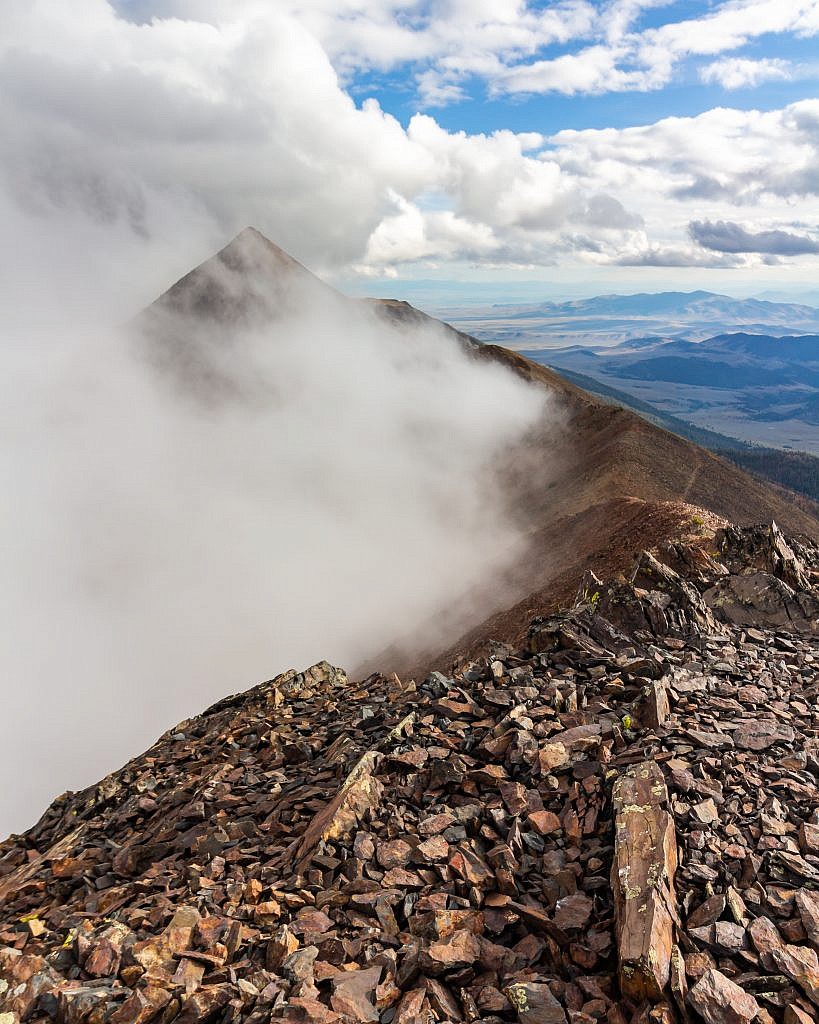 Looking towards Monument Peak from the summit of Red Mountain.