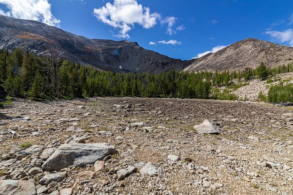 The dried up lake basin.