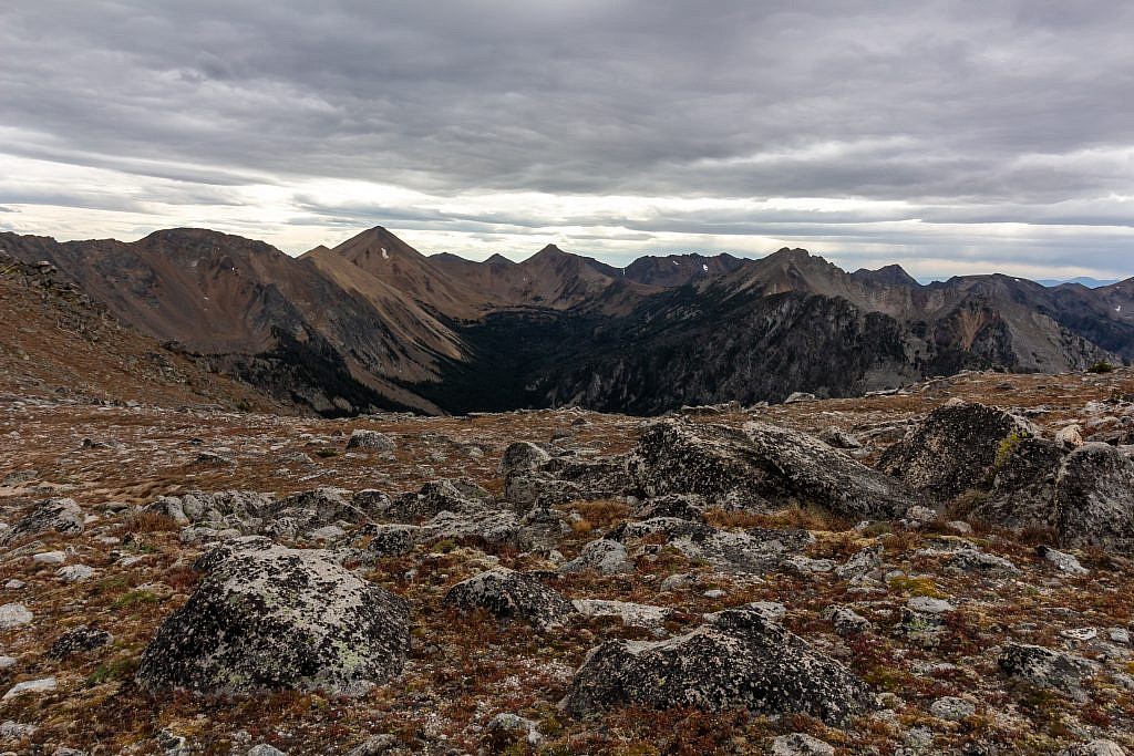 Looking west from the top of the saddle.