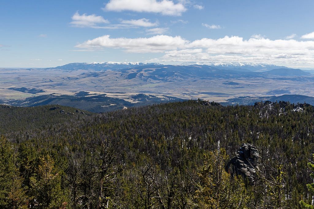 Looking southeast from the summit towards the Crazies.