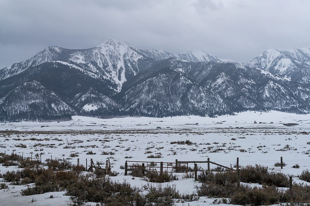 North end of the Henry’s Lake Mountains. Sheep Point on the center right in the clouds. Sheep Mountain false summit on the center left.