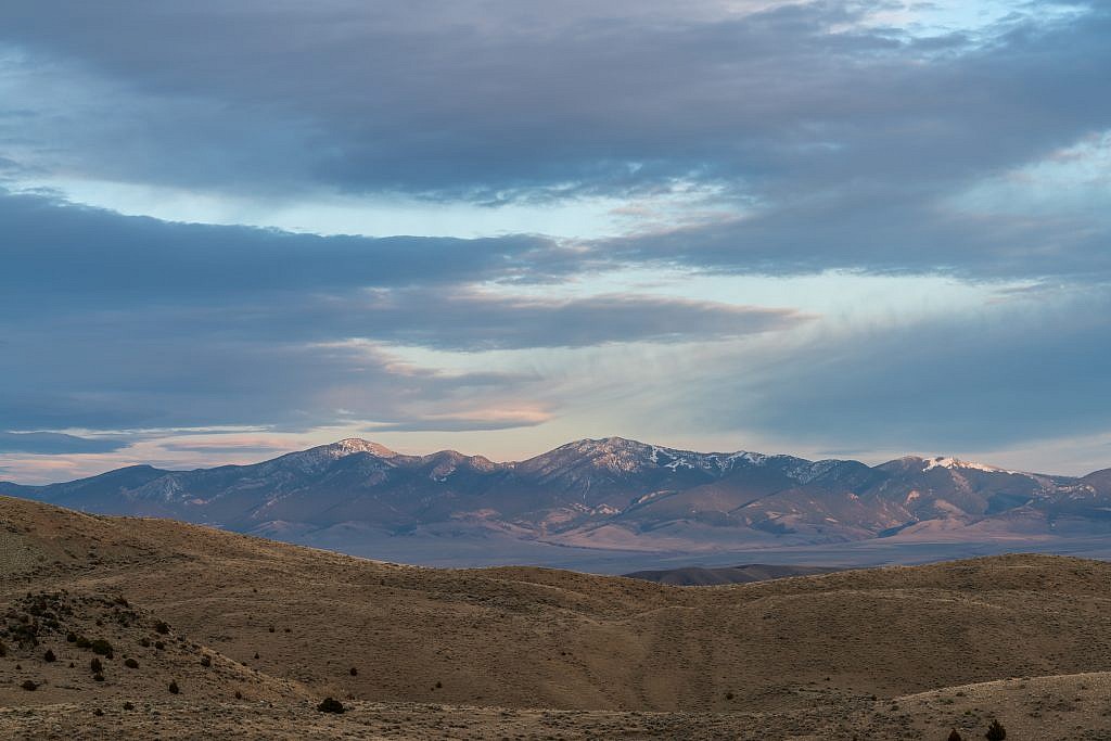 Looking southeast towards the Ruby Range. I summited the highpoint, Ruby Peak (right), last summer.