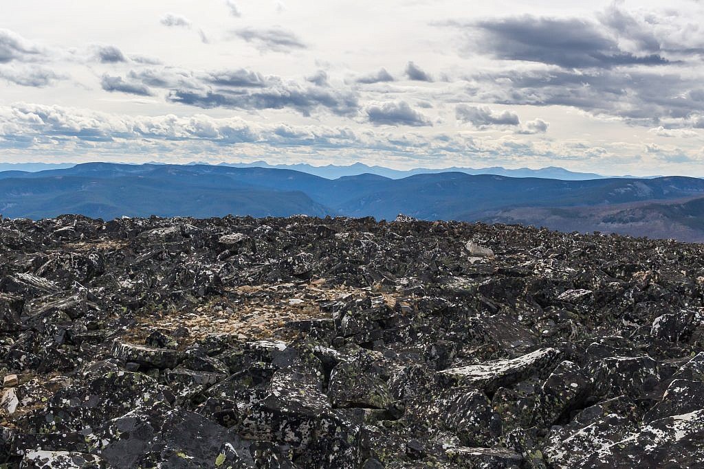 Looking west from the summit towards the Big Hole Valley. Beaverhead Mountains in the distance.