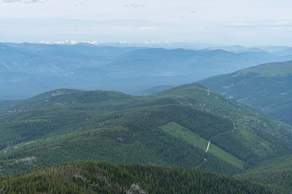 Looking northwest towards the rest of the Cabinet Mountains. The highpoint is Snowshoe Peak which I have yet to do.