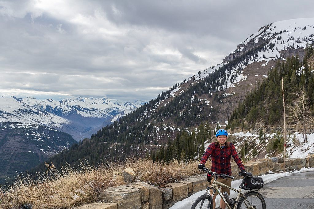 My first time biking the Going-to-the-Sun Road back in 2016. Please excuse the long greasy hair.