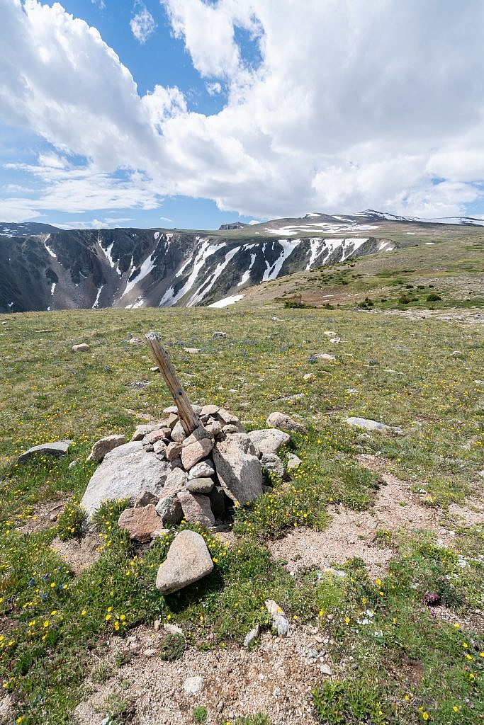 Looking southwest along the plateau. I would’ve loved to have gotten further up this direction but we chose not to spend too much time up there for fear of getting trapped in a storm. This is the direction you’d go to get to Granite Peak.