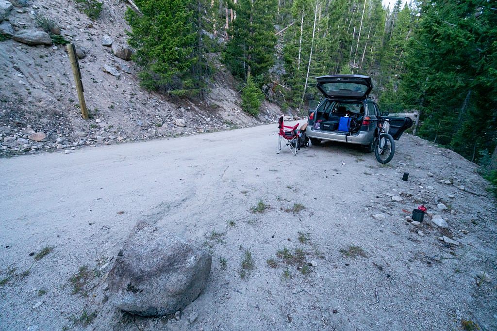 My campsite near the start of the unimproved road.